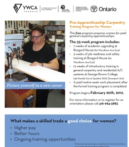 YWCA Pre-Apprenticeship Carpentry program for women | ysnwebelong